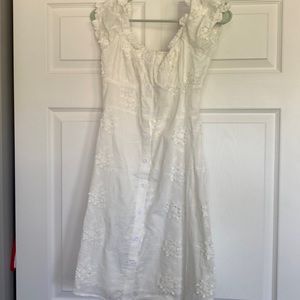 floral print white spring dress